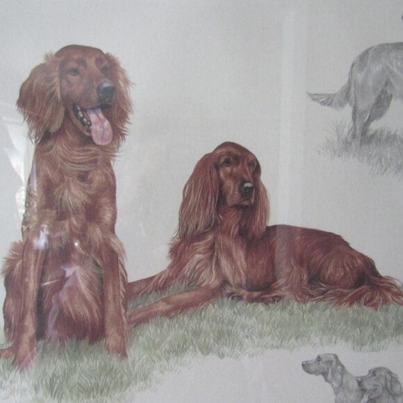 NIGEL HEMMING SIGNED PRINT/IRISH SETTERS 23 X 19 INCHES - Picture 7 of 11